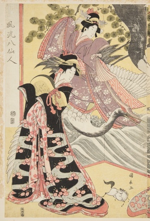 Kabuki players as the Eight Sennin (Triptych)