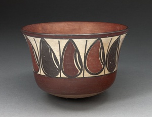 Bowl Depicting Band of Abstract Beans or Seeds