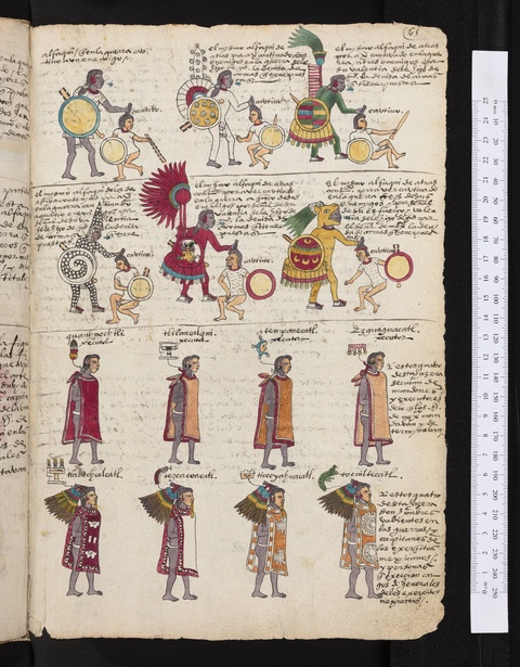 This page contains four rows of colorful pictograms. The top two rows depict warriors capturing enem