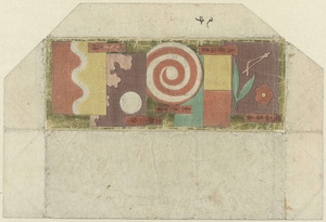 Abstracte versiering met teksten met een erotische associatie