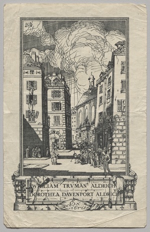 Bookplate:  William Truman Aldrich and Dorthea Davenport Aldrich, Ex Libris inscribed