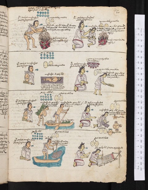 This page has four rows of pictograms. On the top, adults make children inhale chile pepper smoke. I