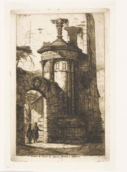 Entrance to the French Capuchin Monastery in Athens, 1854, Charles Meryon, French