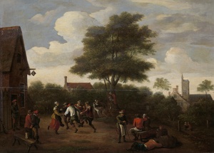 Peasants Dancing Outside the Crescent Tavern