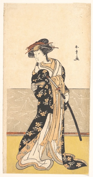The Actor Nakamura Rikō, as a Courtesan with a Sword