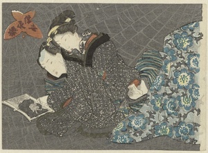 Liefdespaar bekijkt een shunga-boekje