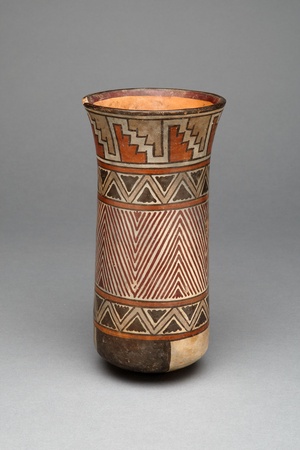 Beaker with Geometric Textile Pattern