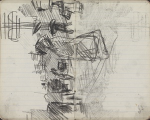 Figuren met paraplu's op het Rokin te Amsterdam