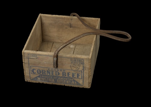 Wooden box that held tinned corned beef, early to mid 20th century, Libby, McNeill, & Libby, America