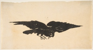 The Flying Raven, Ex Libris for "The Raven" by Edgar Allan Poe
