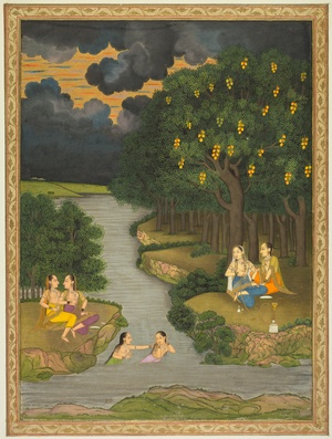 Women Enjoying the River at the Forest’s Edge (recto)