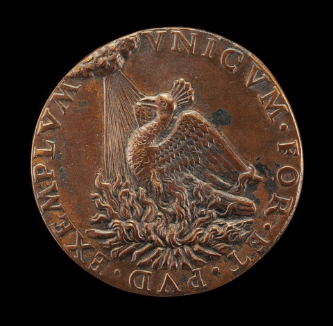 Phoenix on a Pyre Looking at the Sun [reverse], c. 1485, Giancristoforo Romano, Italian