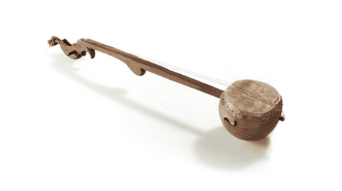 A late 18th-century gourd bania from Suriname with a circular resonator covered in stretched animal 