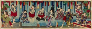 Kabuki Stars Before a Gracious Waterfall (Arigataki megumi no hanagata)