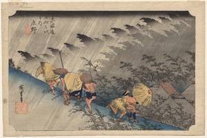 Driving Rain at Shono (Station 46) from the series Fifty-Three Stations of the Tokaido
